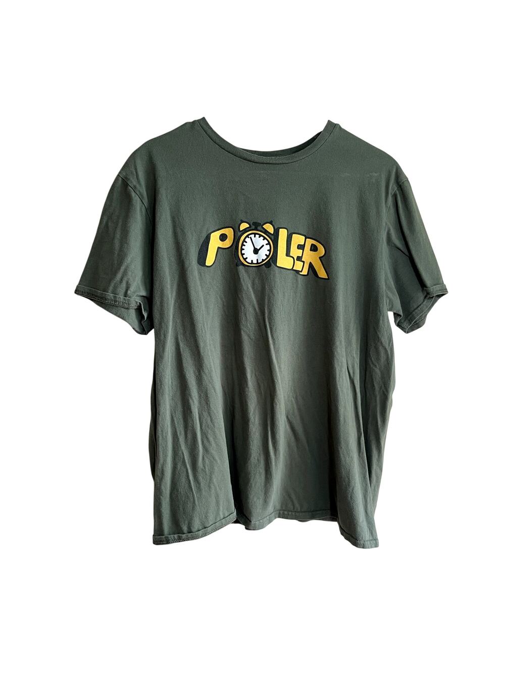 Poler‎ green short sleeved shirt men's size large classic top cotton camp vibes